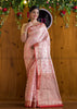 Affectionate Pink Semi Khaddi Georgette Banarasi Saree