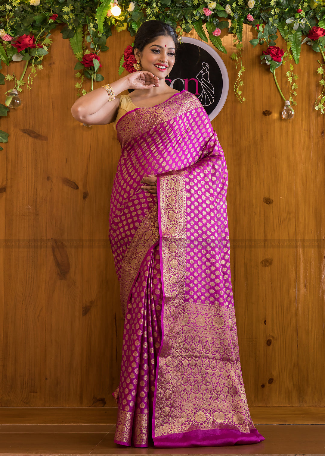 Pure Purple Banarasi Saree