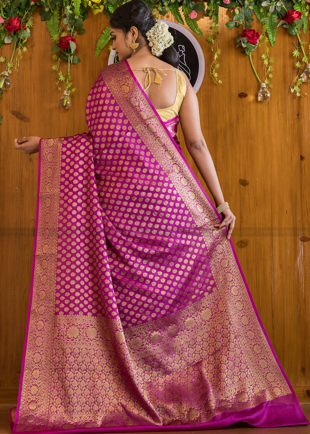 Pure Purple Banarasi Saree