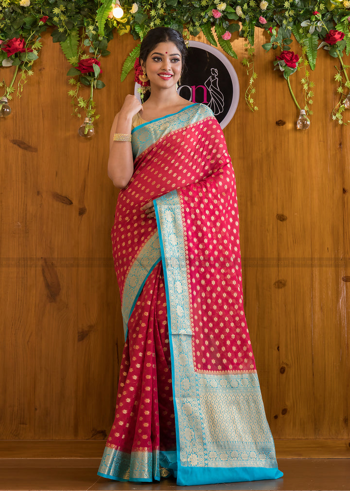 Designer  Gulnar Semi Georgette Banarasi  Saree