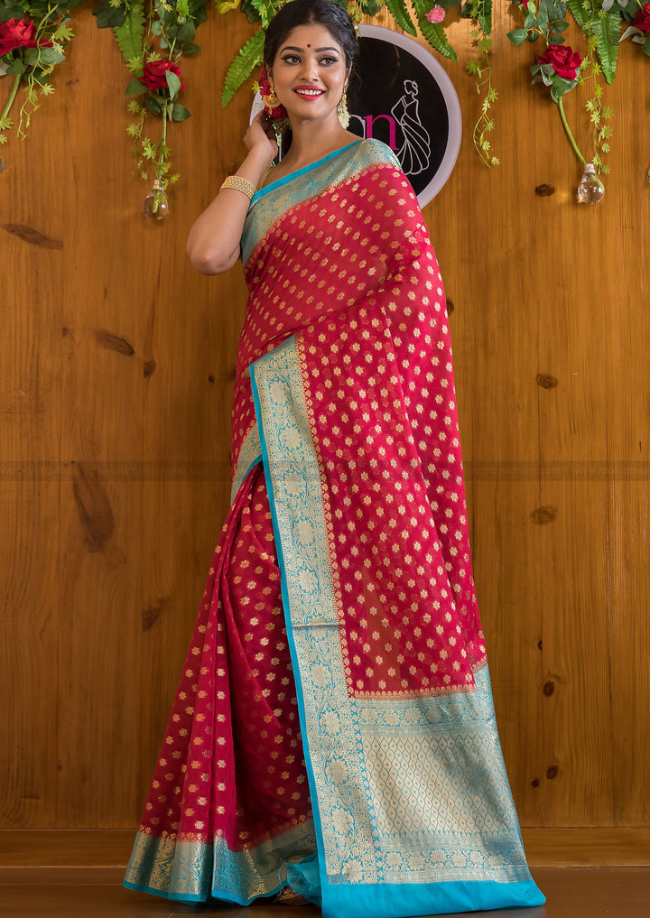 Designer  Gulnar Semi Georgette Banarasi  Saree