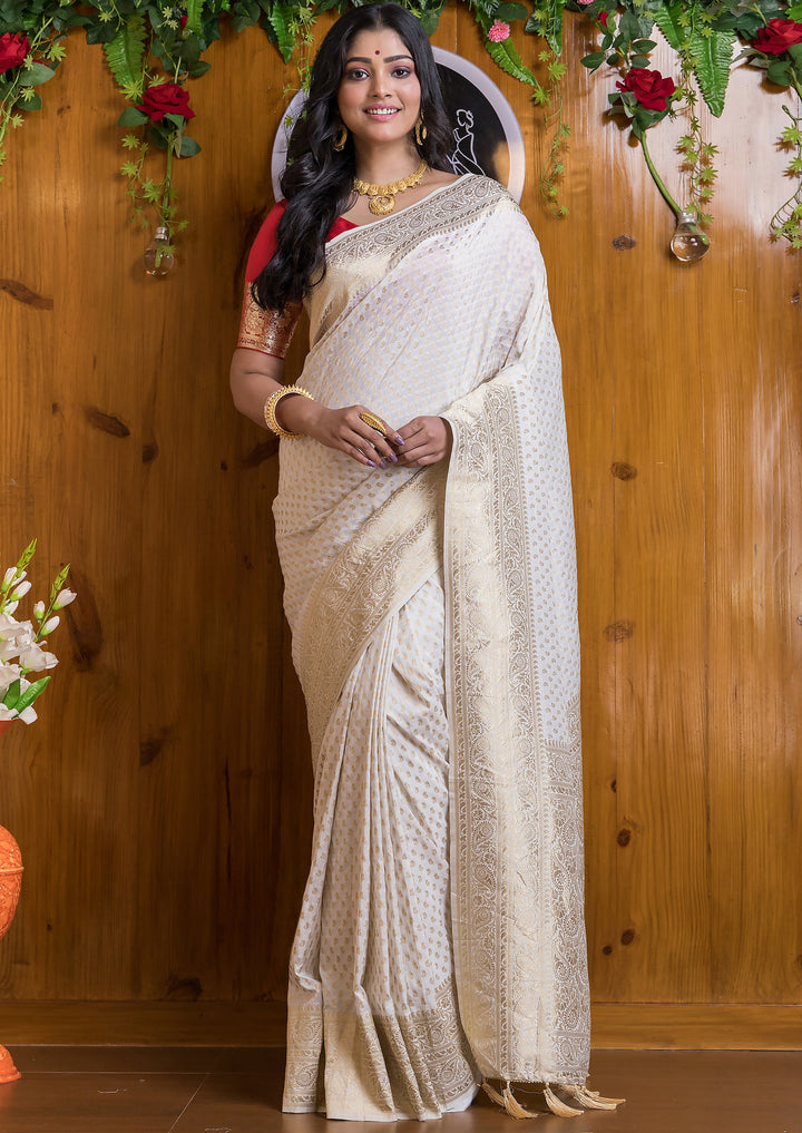 Demure Georgette Banarasi Silk Saree