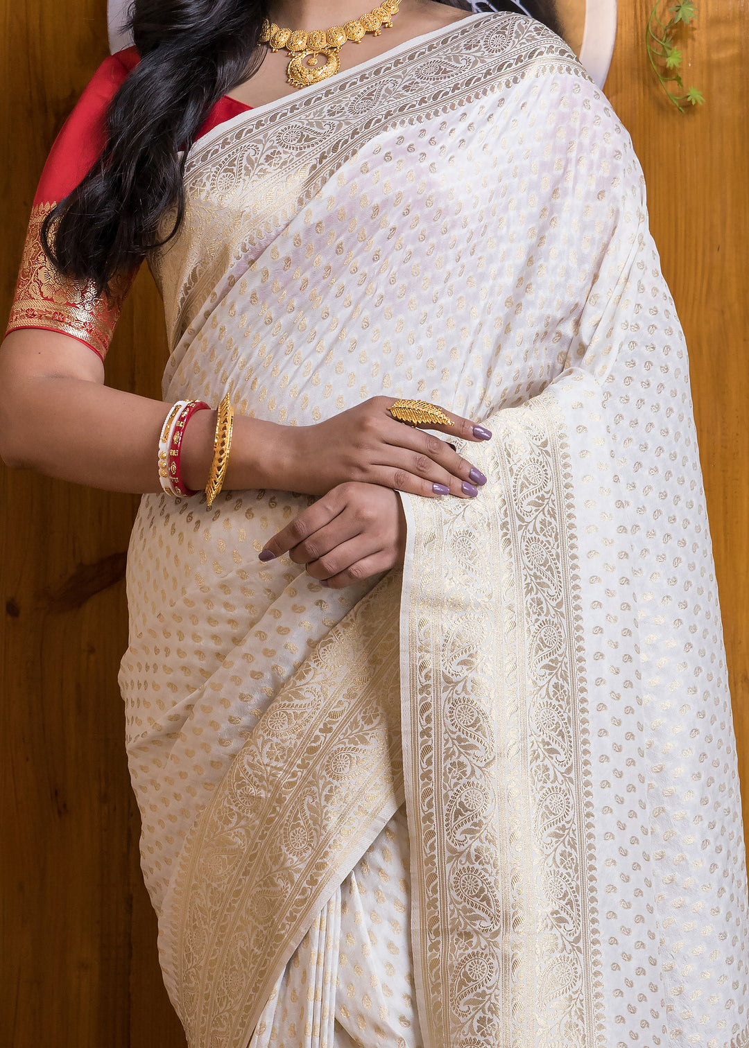 Demure Georgette Banarasi Silk Saree