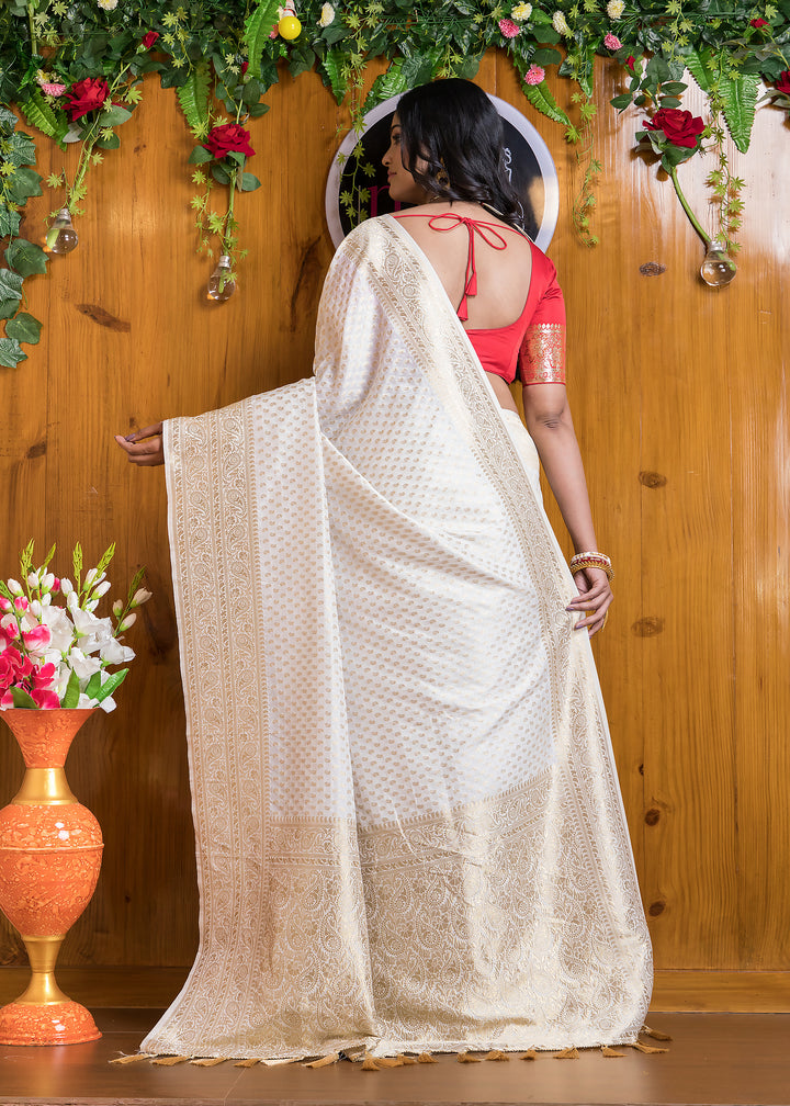 Demure Georgette Banarasi Silk Saree