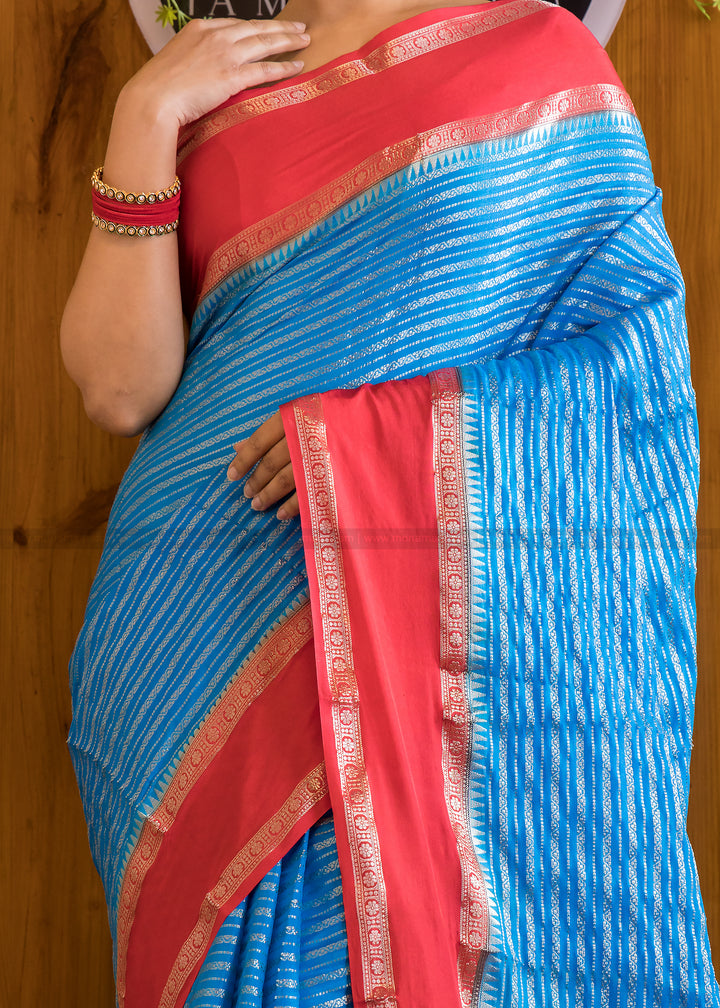 Classy Sapphire Banarasi Saree