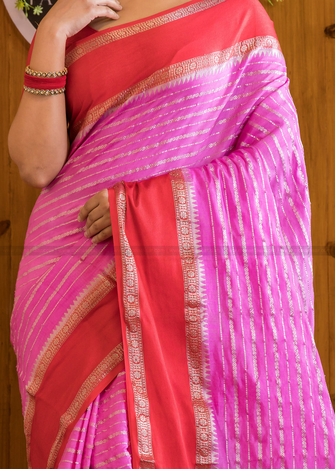 Harmonious Pink Banarasi Saree