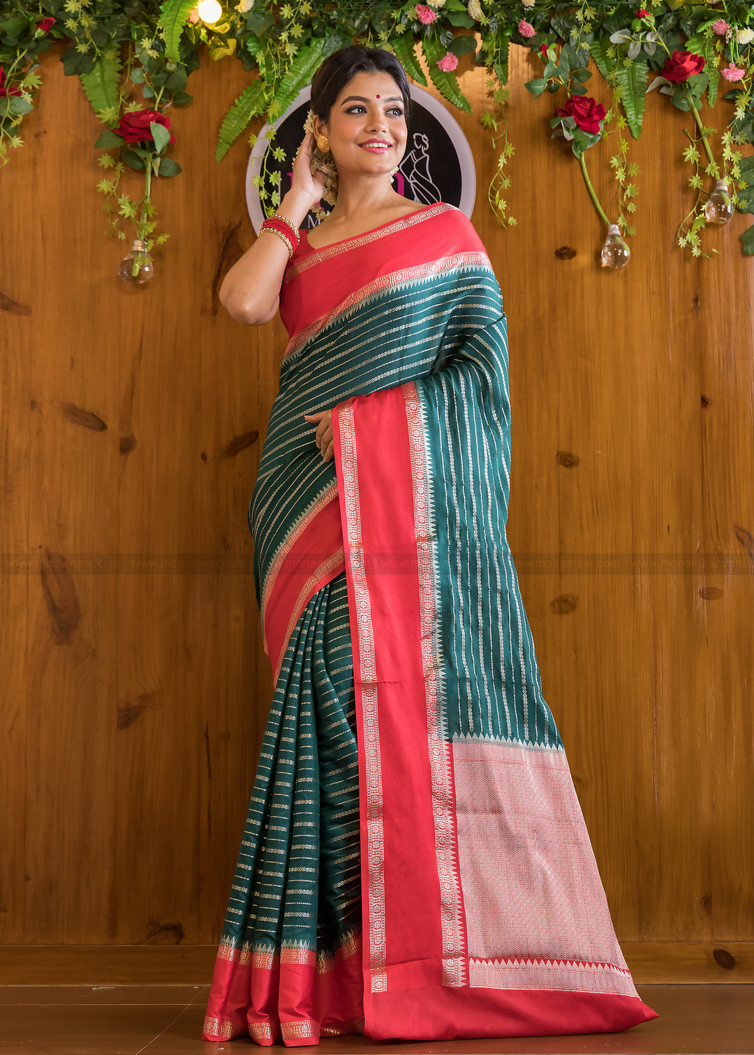 Elegant Emerald Banarasi Saree