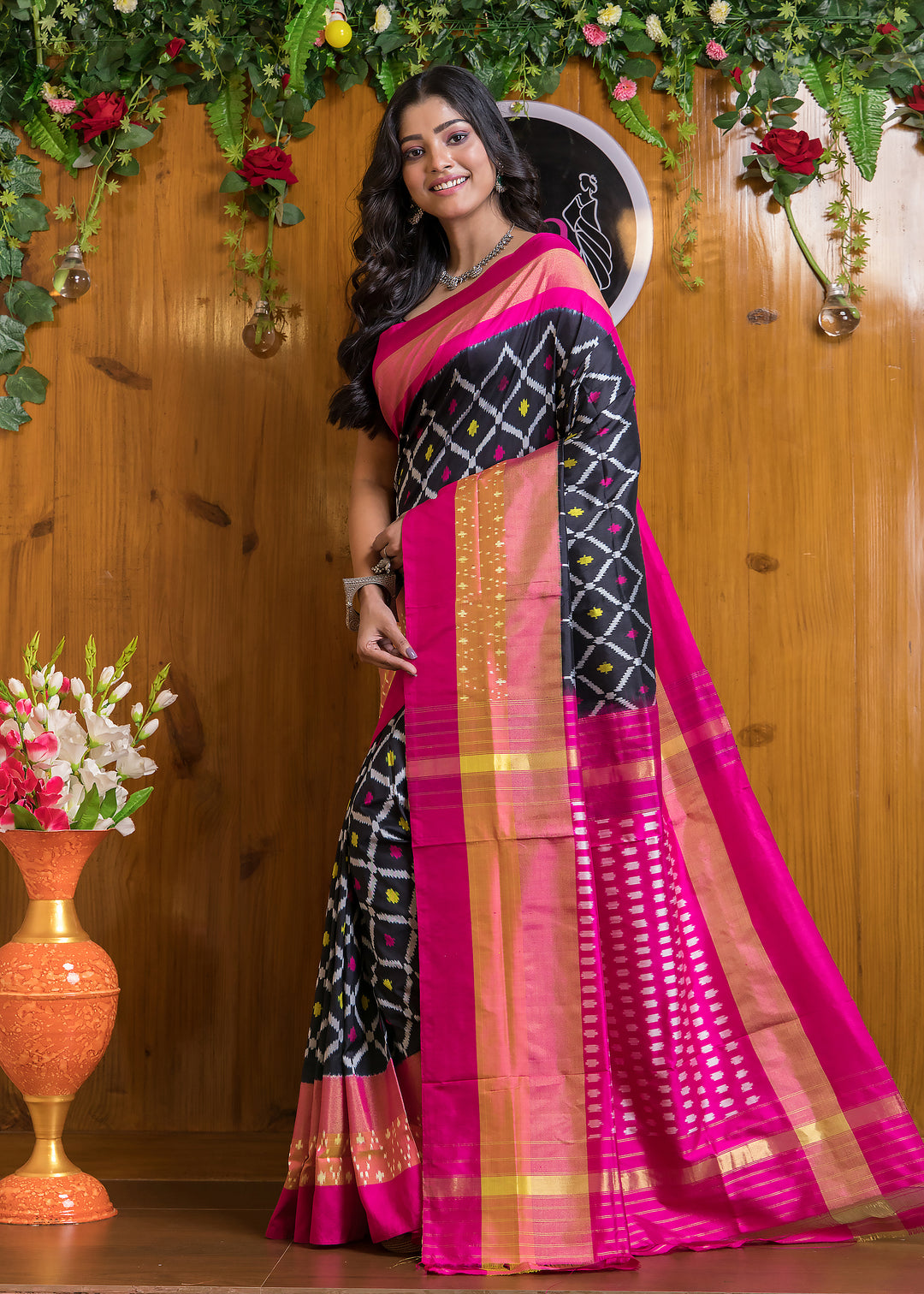 Ikkat Connection (Hand woven Saree)