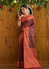 Maroon Majesty Semi Georgette Banarasi Saree