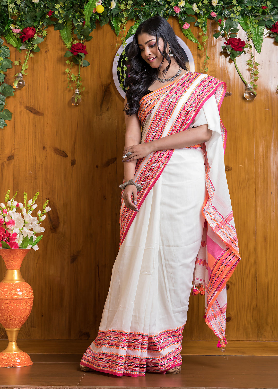 Shirui Lily Bengal Manipuri Fusional Saree