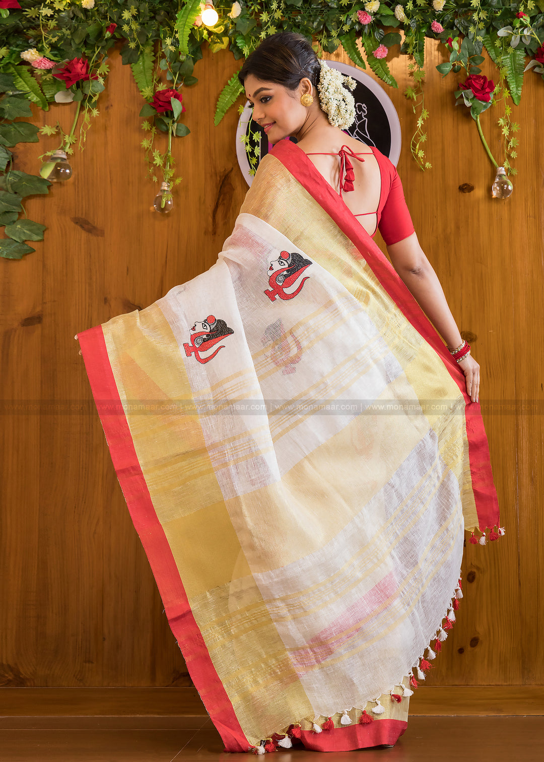 Extra-Ordinary Pure Handwoven Linen Saree