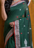 Worthy Cotton Jamdani (Antique Green) Saree
