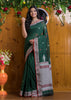 Worthy Cotton Jamdani (Antique Green) Saree