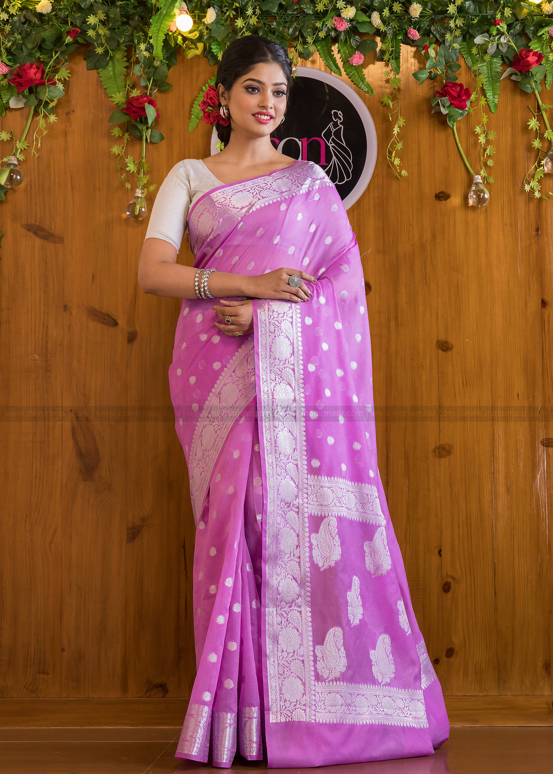 Charming Lilac Banarasi Saree