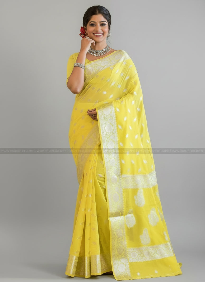 The Luxe -Semi Georgette Banarsi Saree
