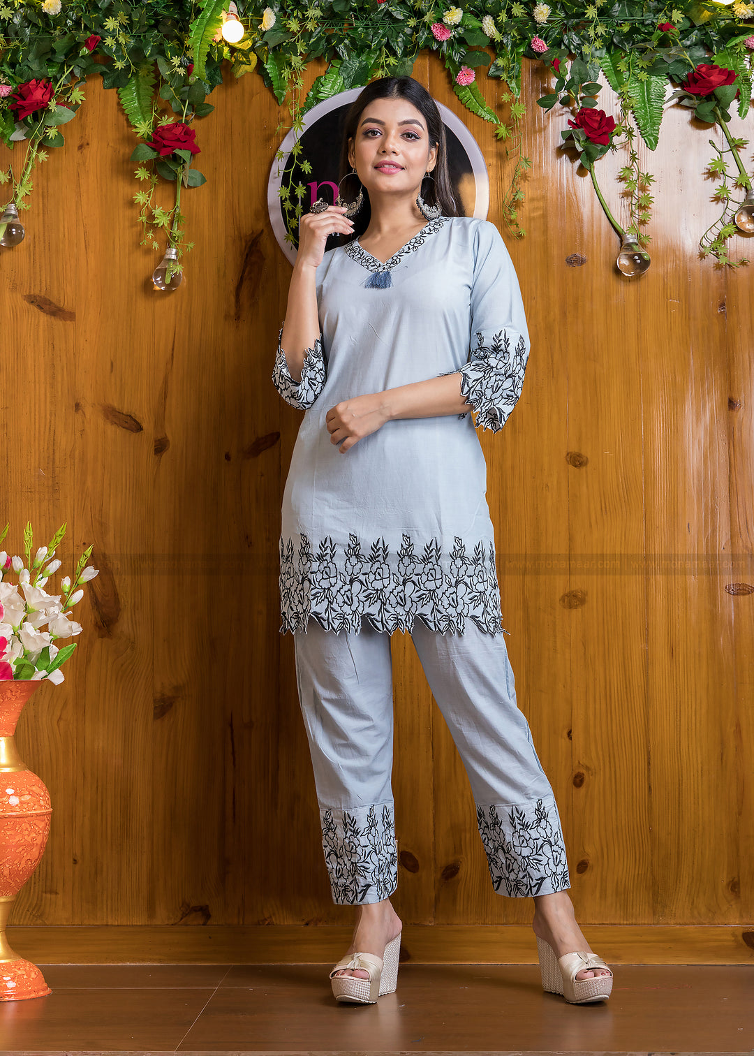 Accord Smarty Co-Ord Set(Powder Bluish Tone)