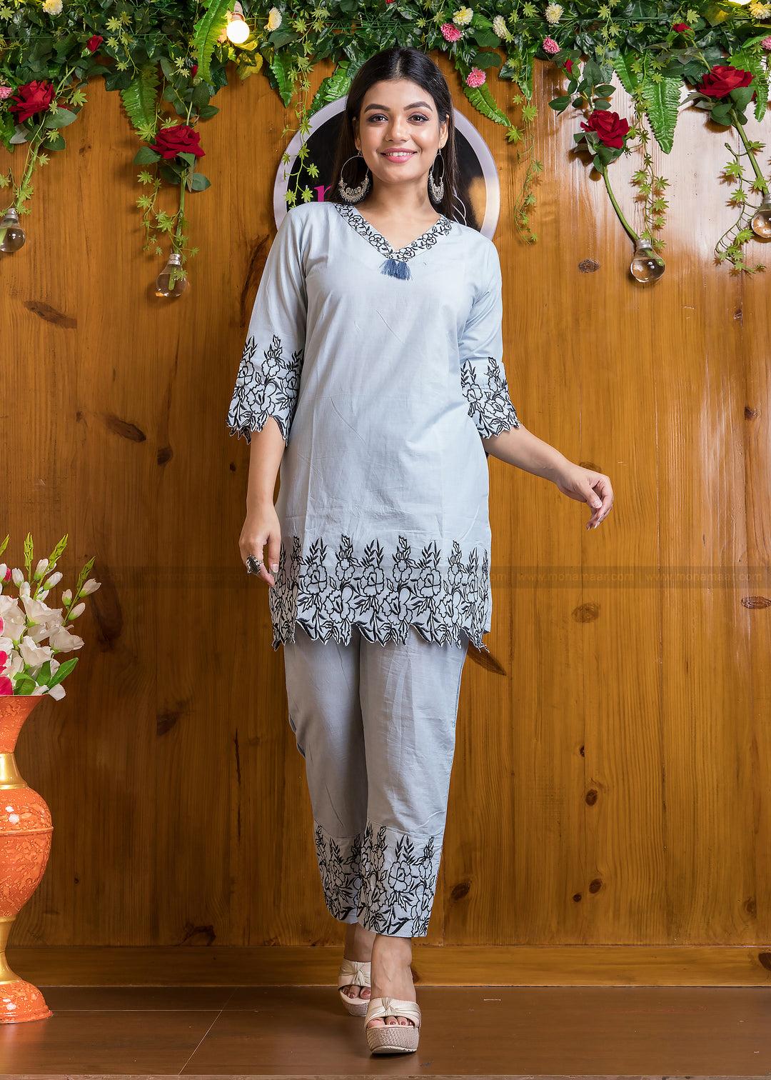 Accord Smarty Co-Ord Set(Powder Bluish Tone)