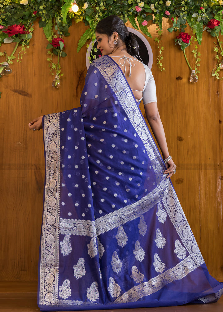 Serene Blue Banarasi Saree