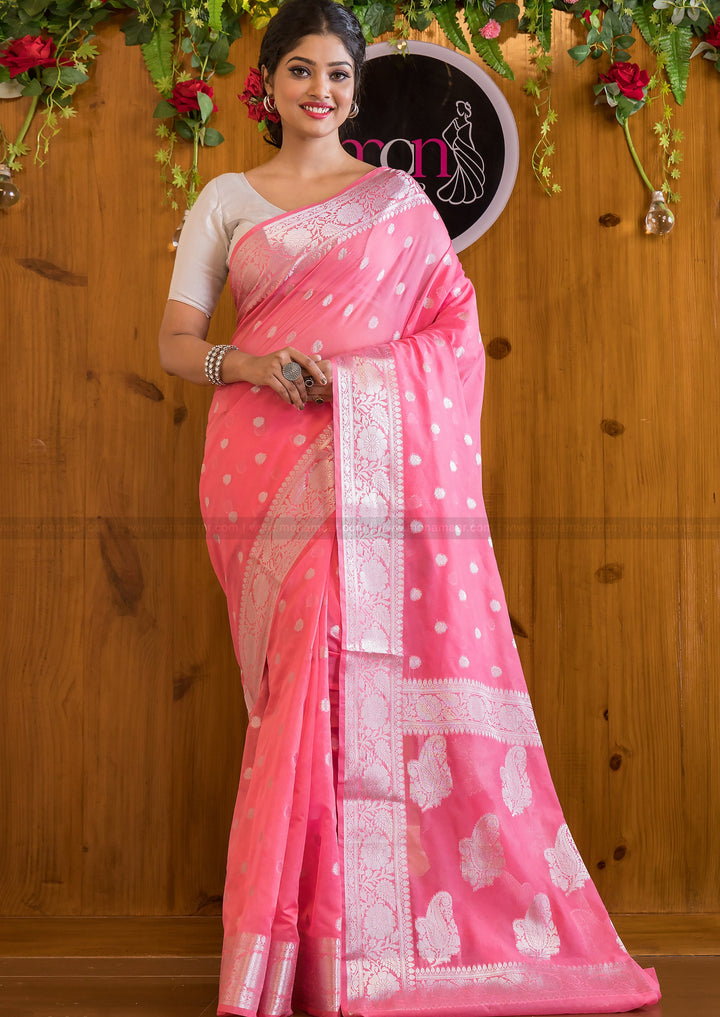 Carnation Crush Banarasi Saree