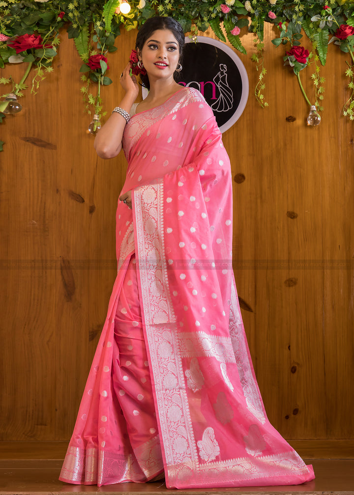 Carnation Crush Banarasi Saree