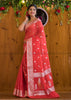 Gorgeous Vermilion Banarasi Saree