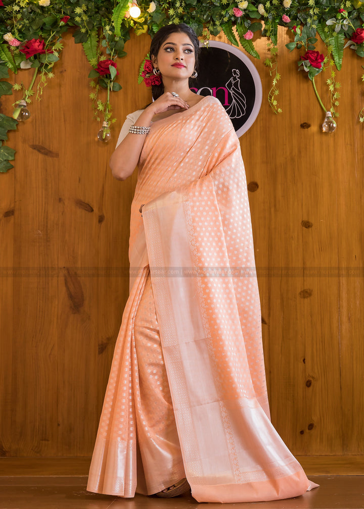 Butidar - The Silver Buti Banarasi Cotton Silk Saree