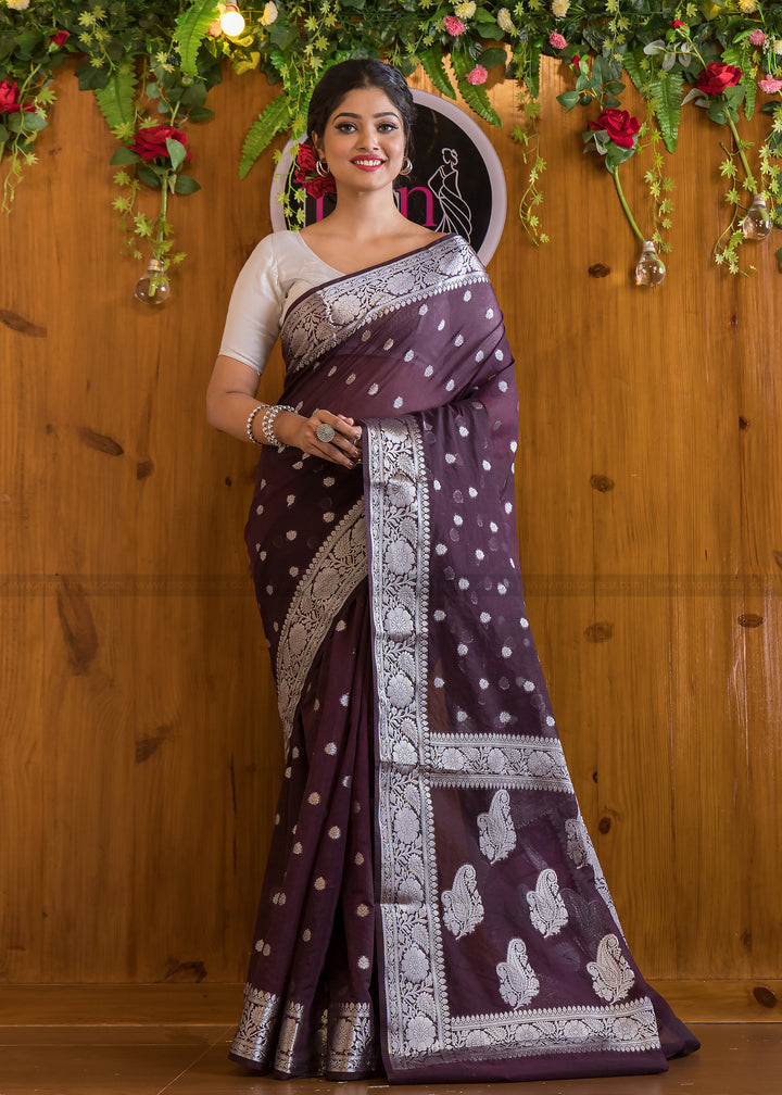 Gorgeous Garnet Banarasi Saree