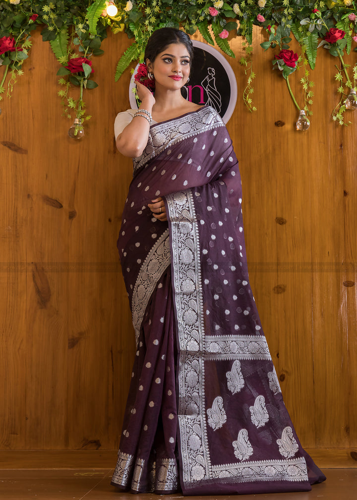 Gorgeous Garnet Banarasi Saree