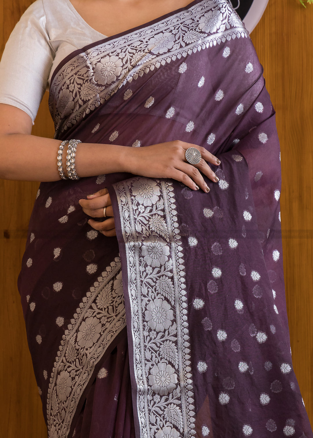 Gorgeous Garnet Banarasi Saree