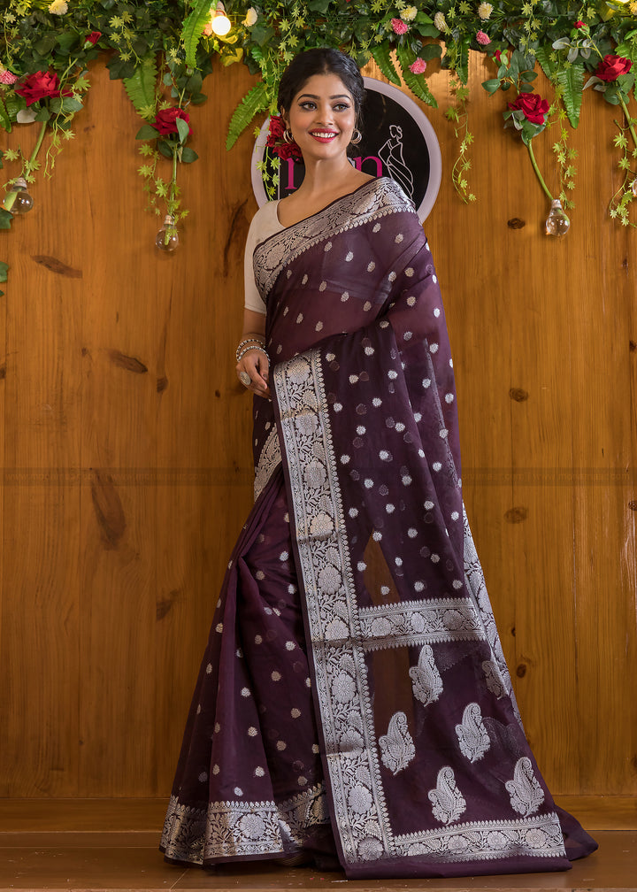 Gorgeous Garnet Banarasi Saree