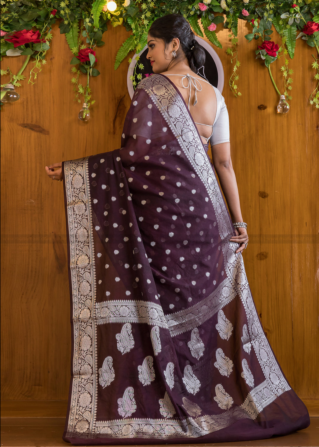 Gorgeous Garnet Banarasi Saree