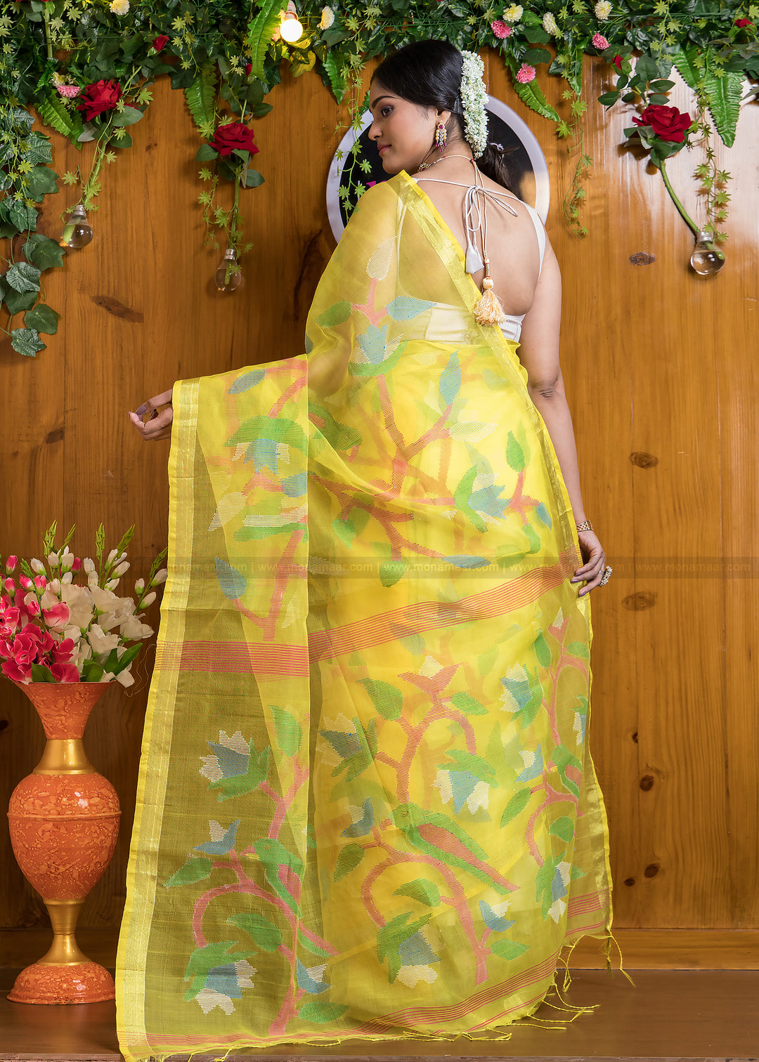 Brightest Day Yellow Muslin Saree