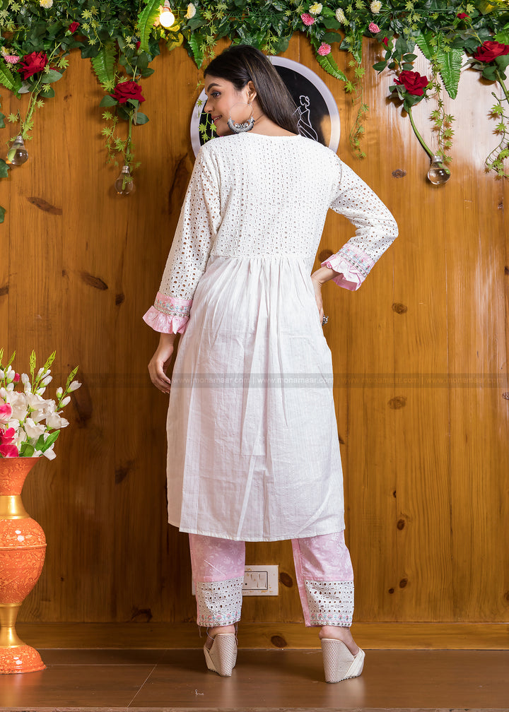 Schiffli Hunk Ethnic Kurti Set