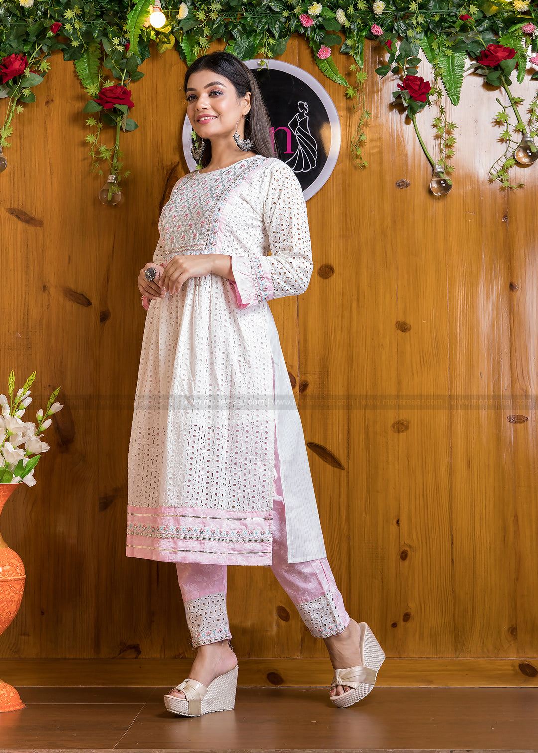 Schiffli Hunk Ethnic Kurti Set