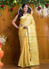 Golden Diva- Pure Handwoven Tissue Linen Saree