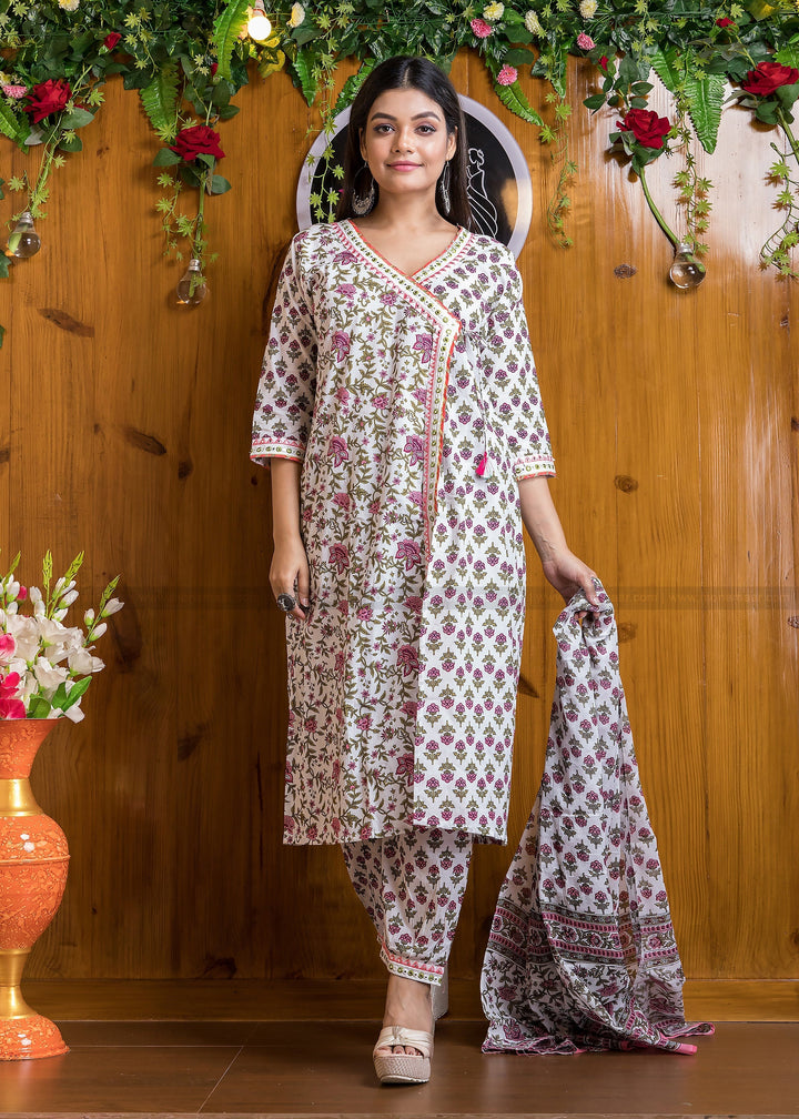 Eternal Angrakha Cotton Suit Set