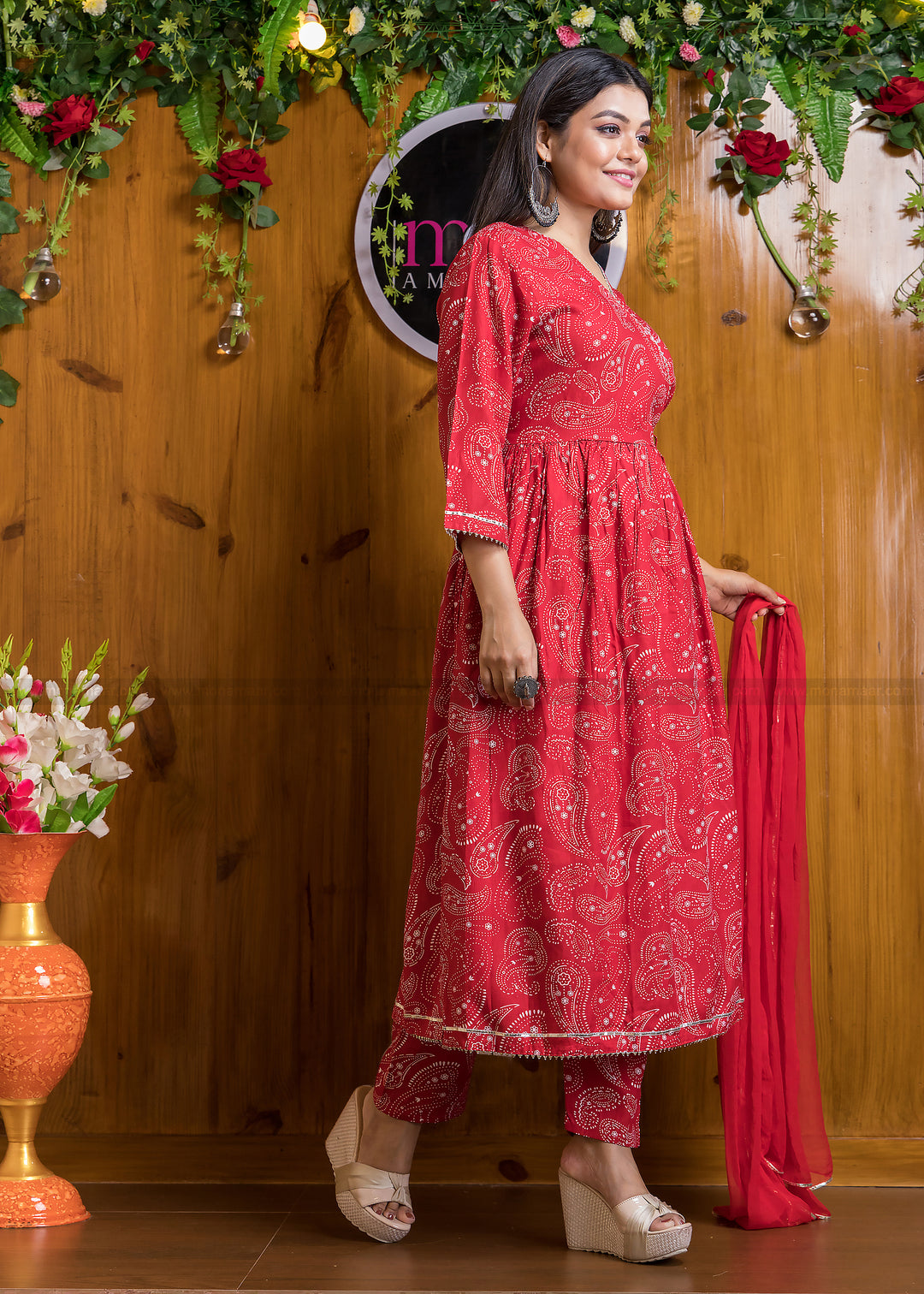 Meet By Grace-Jaipuri Anarkali Kurti Set