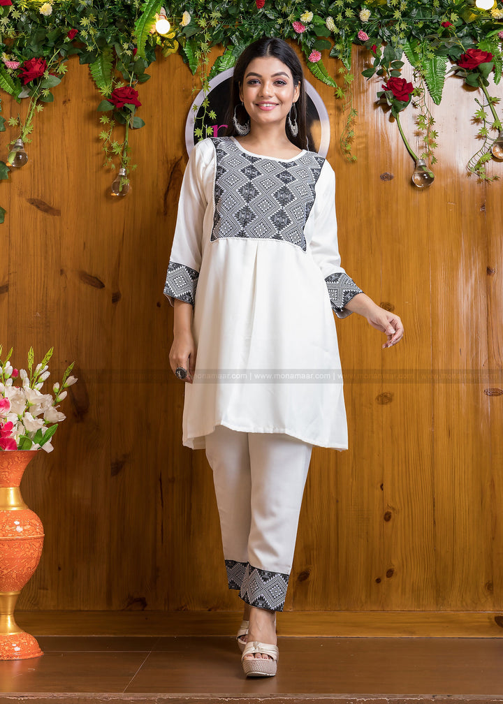 Unexplored Jacquard  Smarty (Bright White) Co-Ord Set