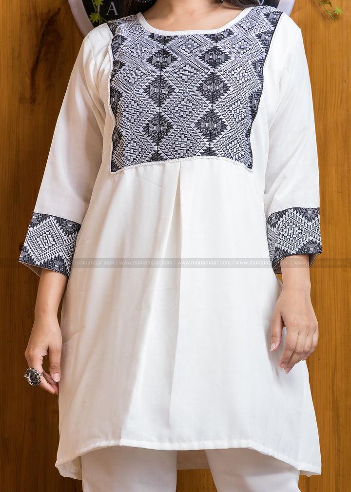 Unexplored Jacquard  Smarty (Bright White) Co-Ord Set