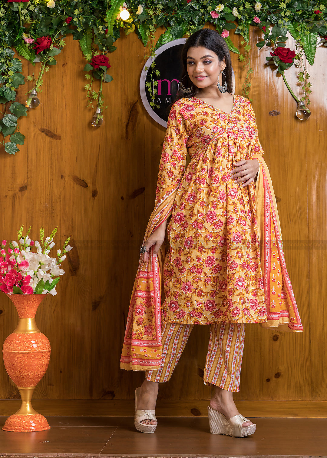 Ethnic Crush - The Jaipuri Kurti Set (Mellow Yellow)