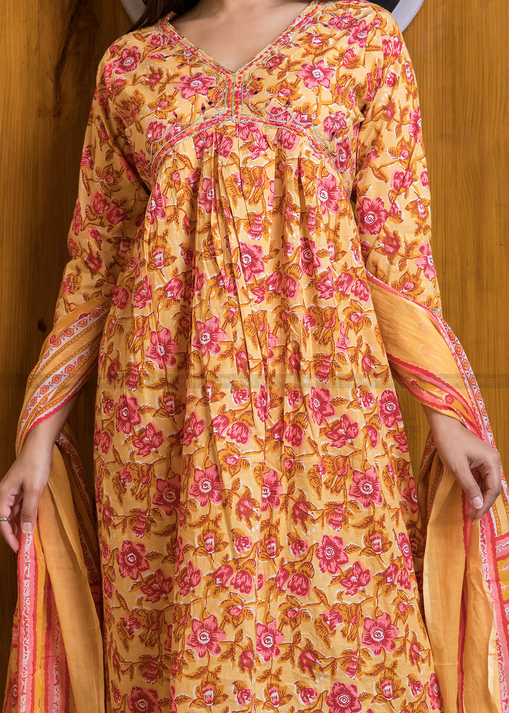 Ethnic Crush - The Jaipuri Kurti Set (Mellow Yellow)