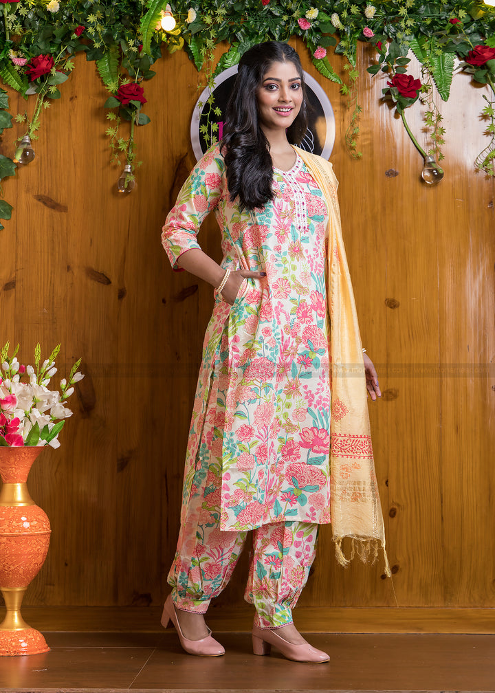 Floral Vibe-Cotton Suit Set