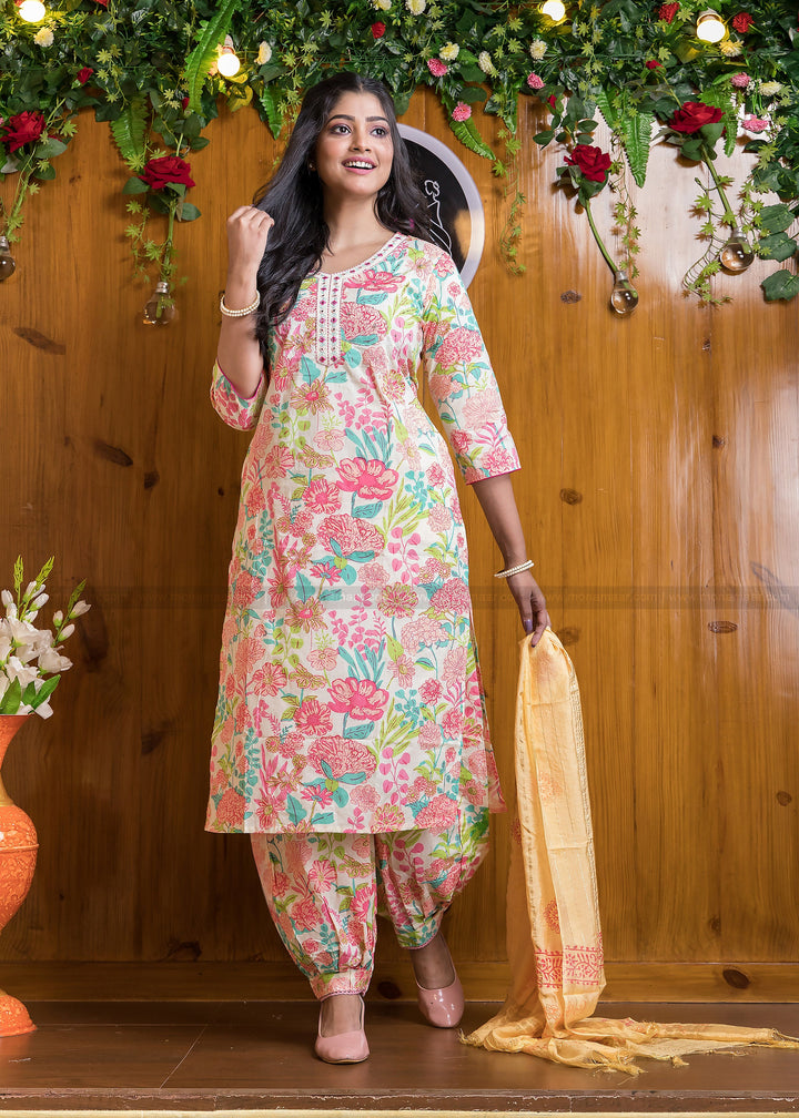 Floral Vibe-Cotton Suit Set