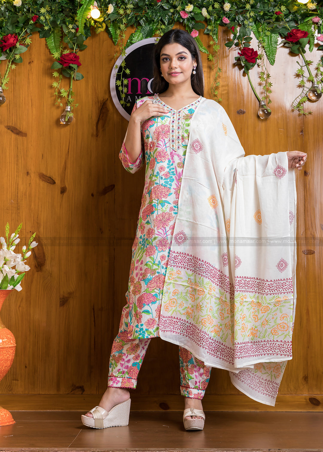 Floral Vibe-Cotton Suit Set