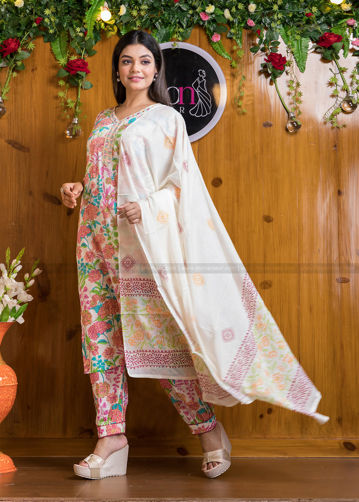 Floral Vibe-Cotton Suit Set