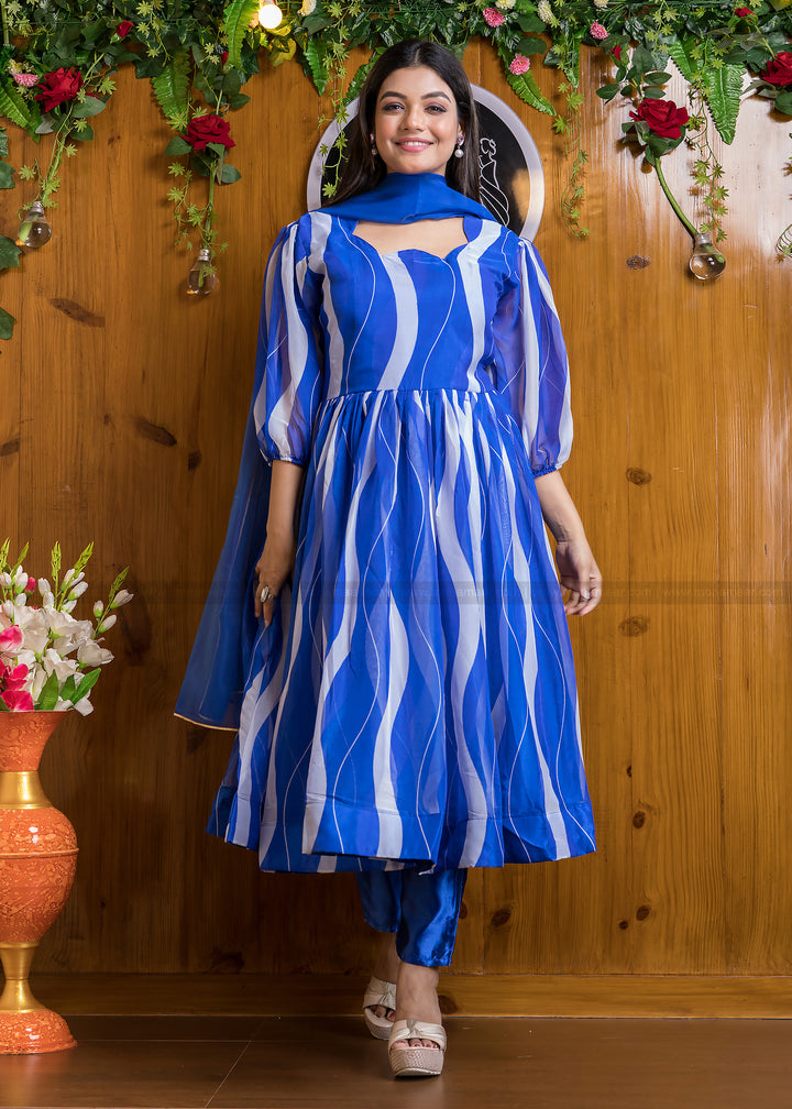 Rangoli - Anarkali Jaipuri Set(Ink Blue)