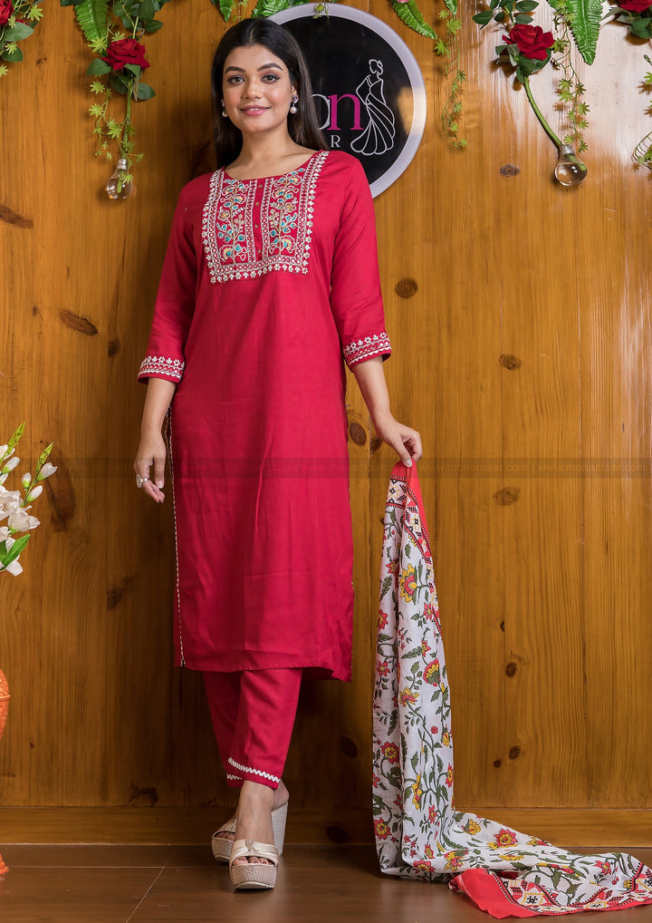 Maroon Magic Jaipur Kurti Set