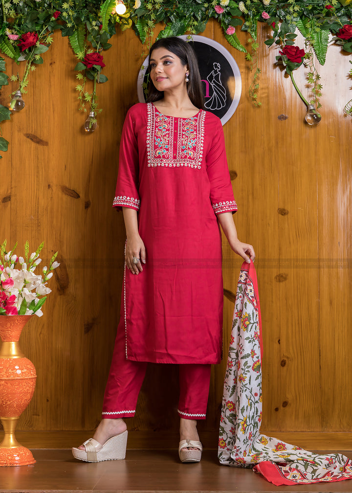 Maroon Magic Jaipur Kurti Set