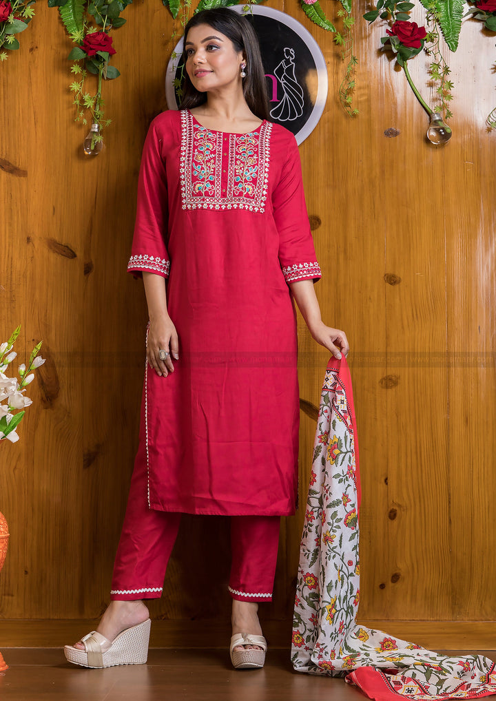 Maroon Magic Jaipur Kurti Set