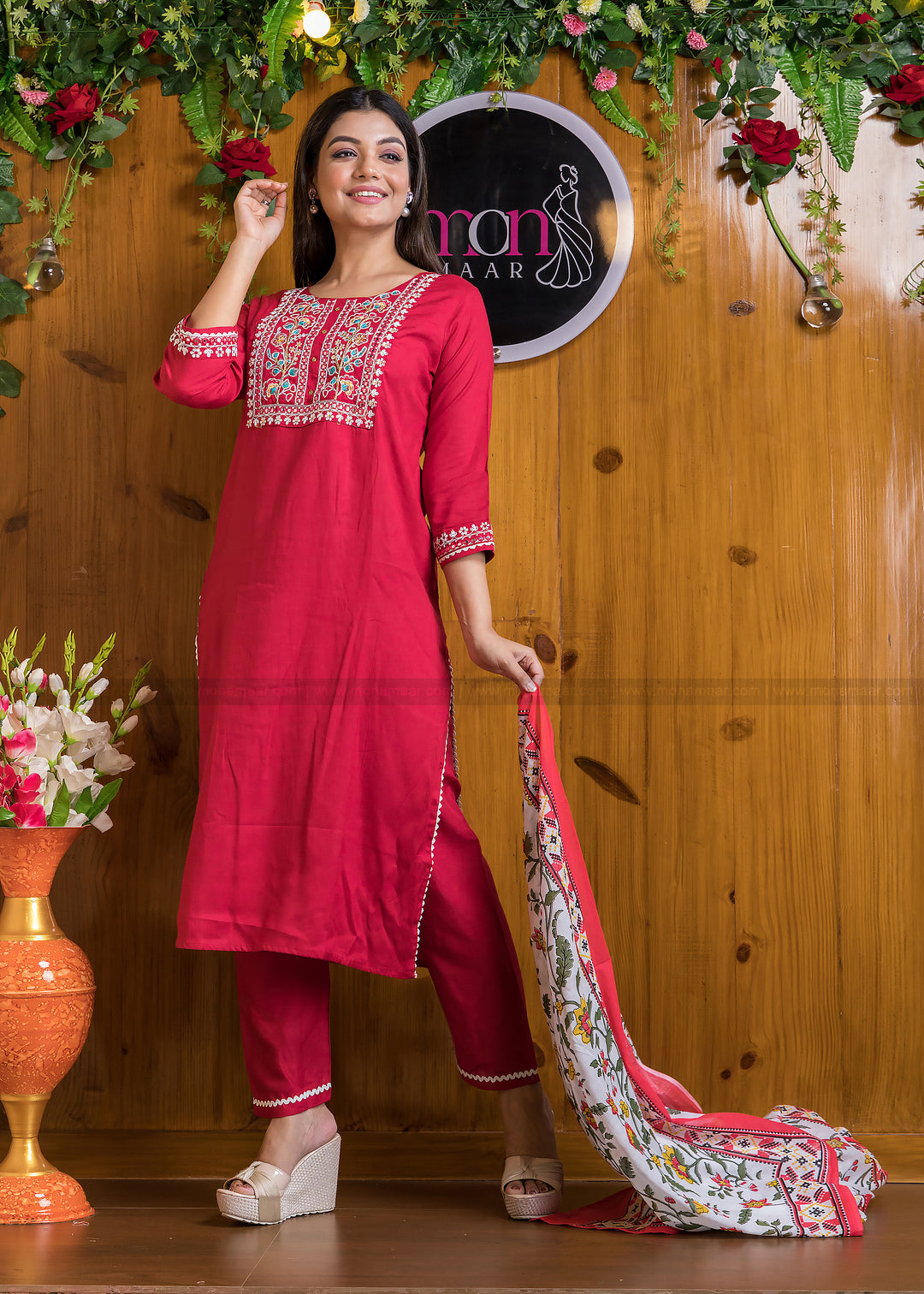 Maroon Magic Jaipur Kurti Set